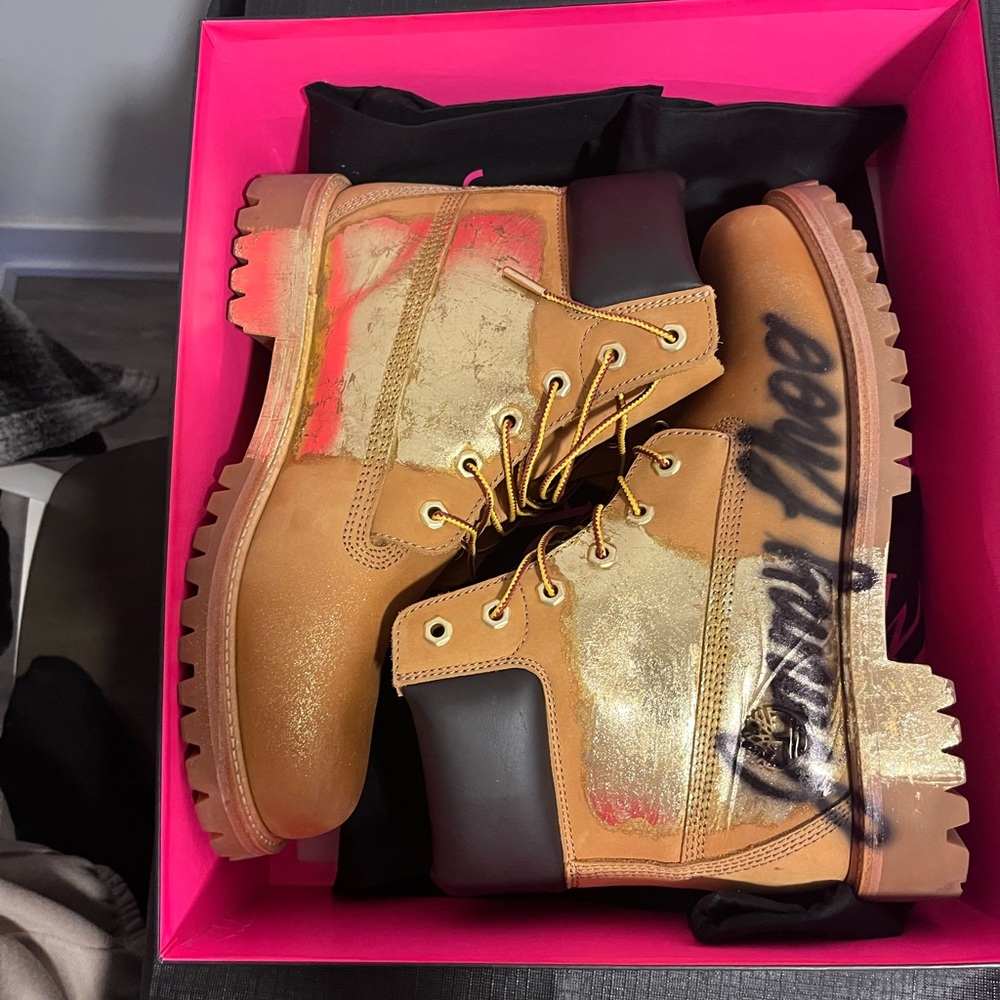 JIMMY CHOO TIMBERLAND BOOTS SIZE 11 ORIGINAL SHOE BOX MSRP 895 !!!